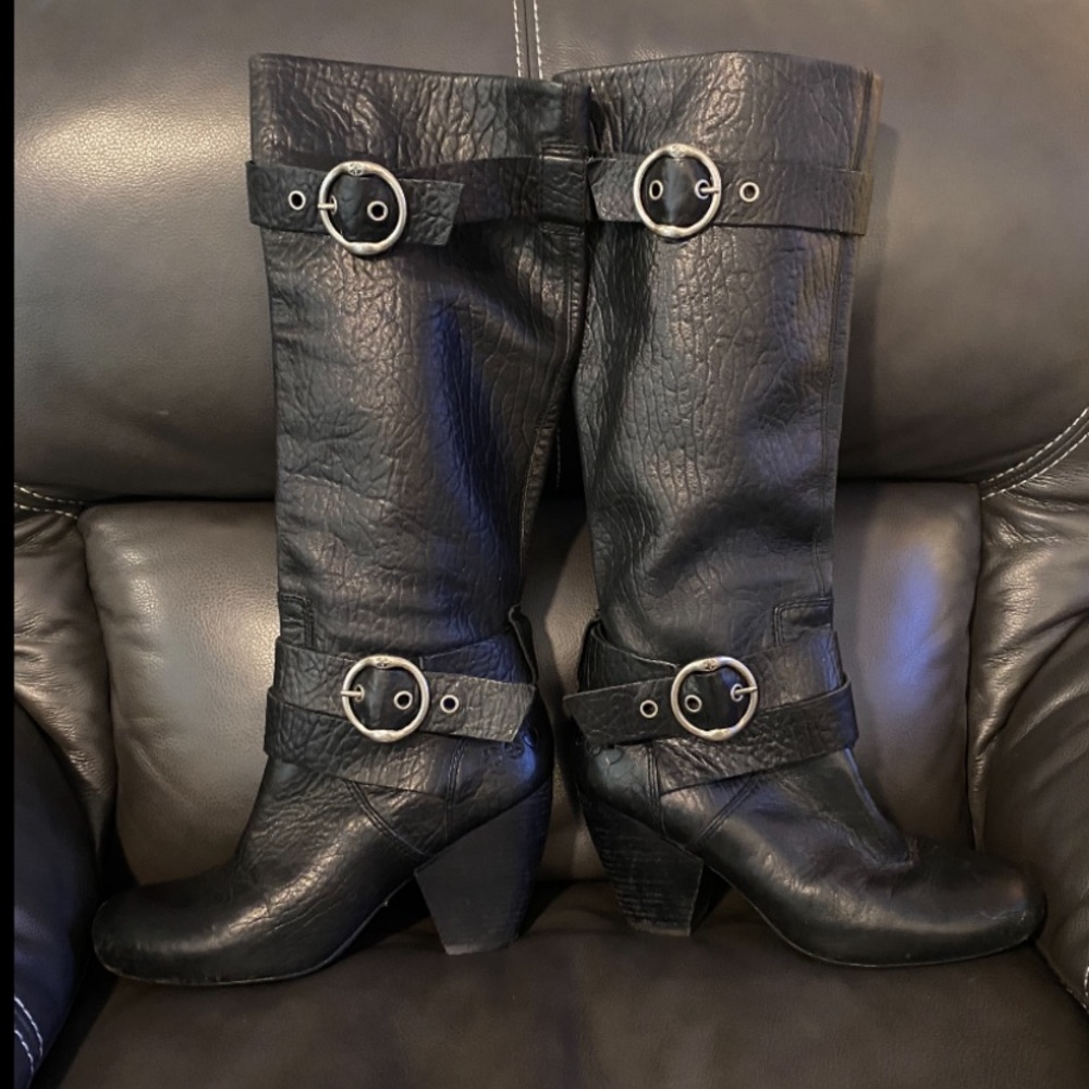❤️Lucky Brand black Candice pebbled leather. good preloved condition.🍀✌🏻❤️